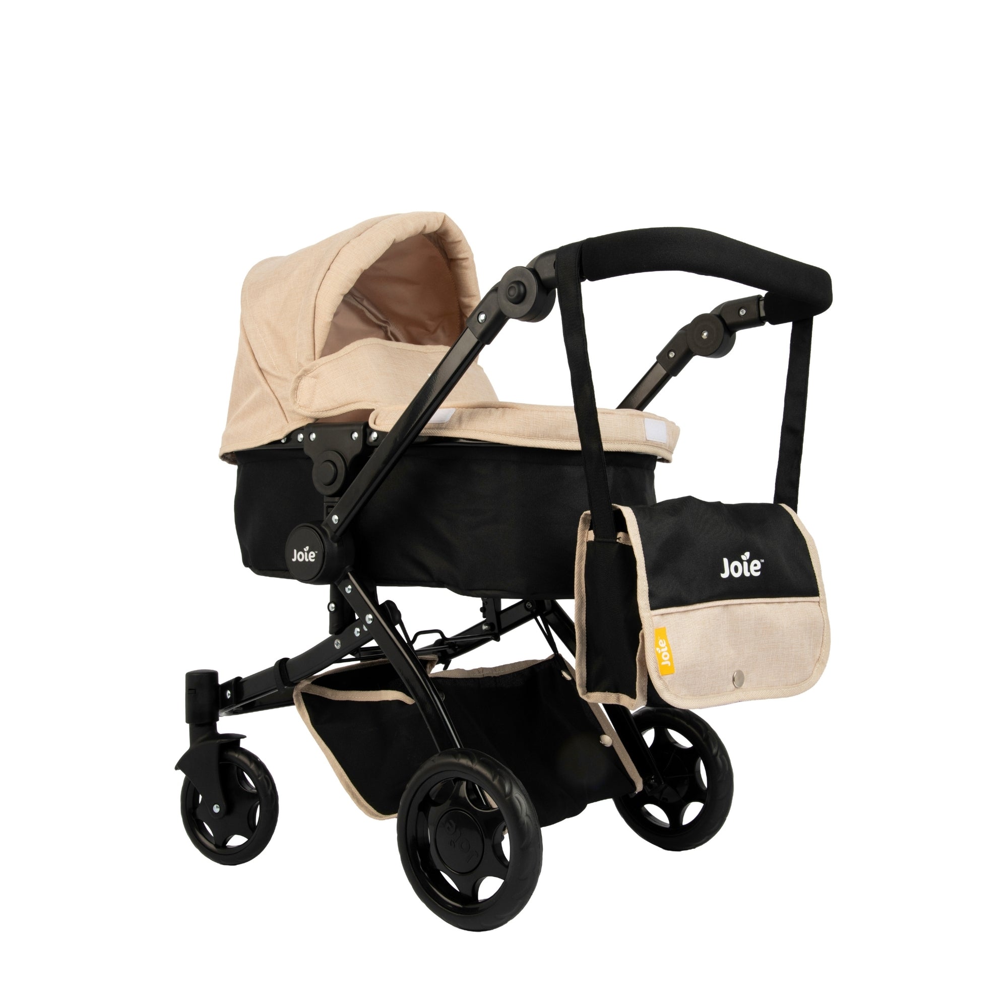 Joie Junior Chrome 3-in-1 Dolls Pram - Stone & Black Dolls, Playsets & Toy Figures