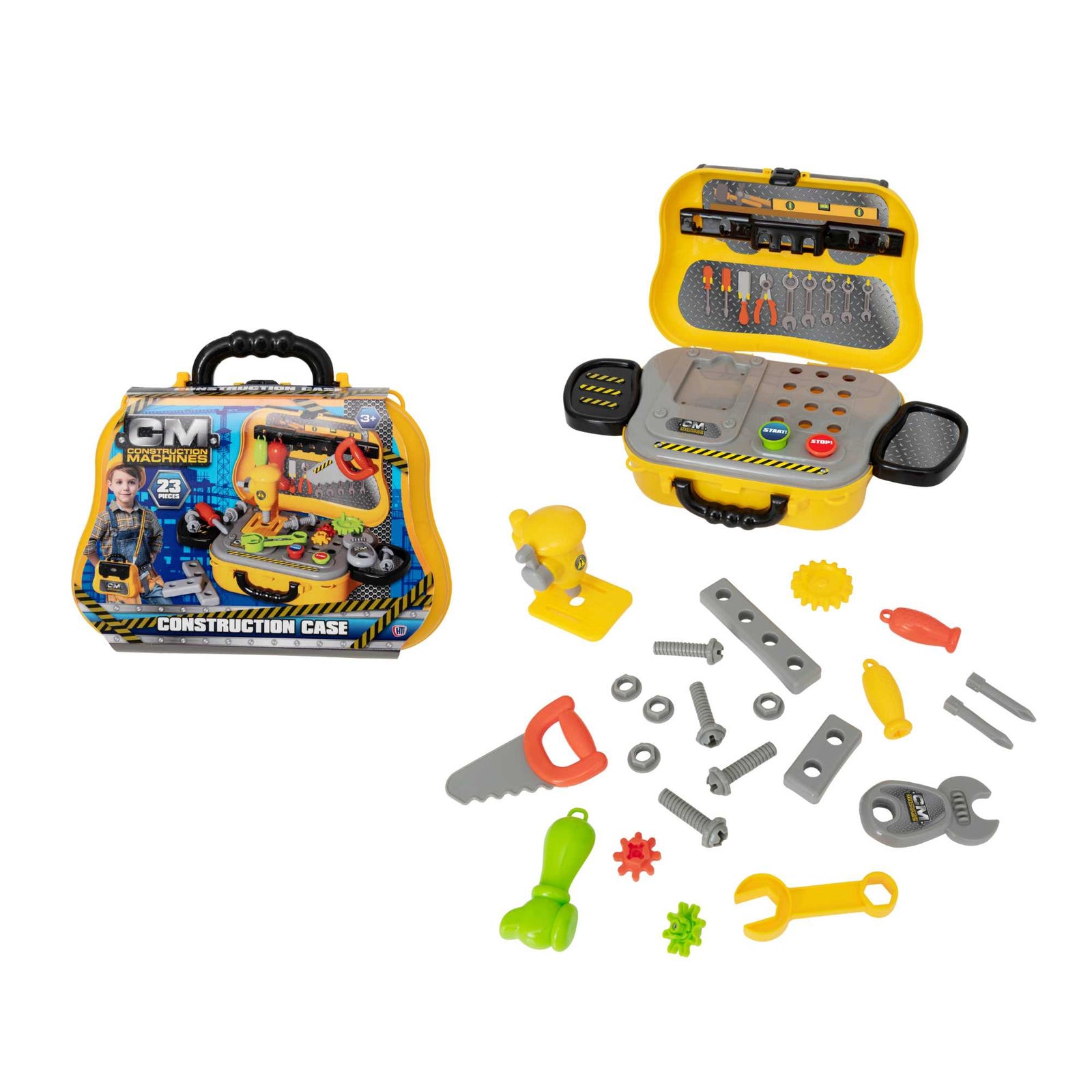 Construction Case Playset - Includes 23 Pieces
