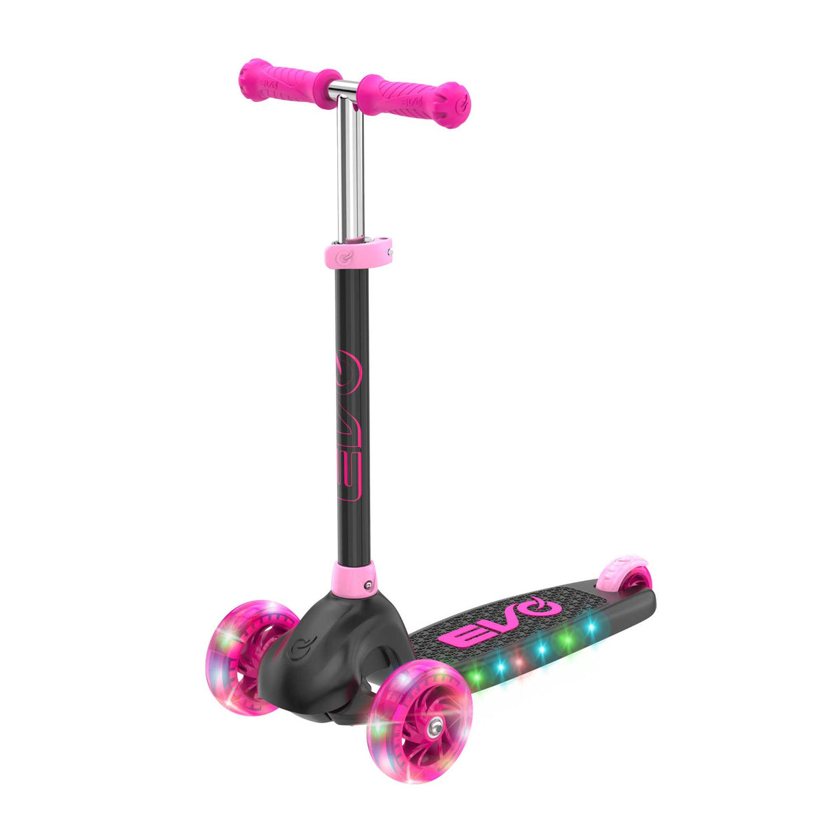 Childrens EVO Eclipse 3 wheeled scooter for ages 3+ in vibrant colours, offering adjustable features for growing kids, perfect for enhancing motor skills and outdoor fun.