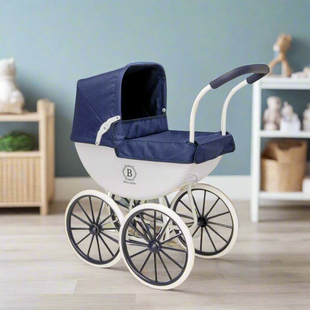 Bella Rosa My First Carriage Pram - Navy Doll &amp; Action Figure Accessories