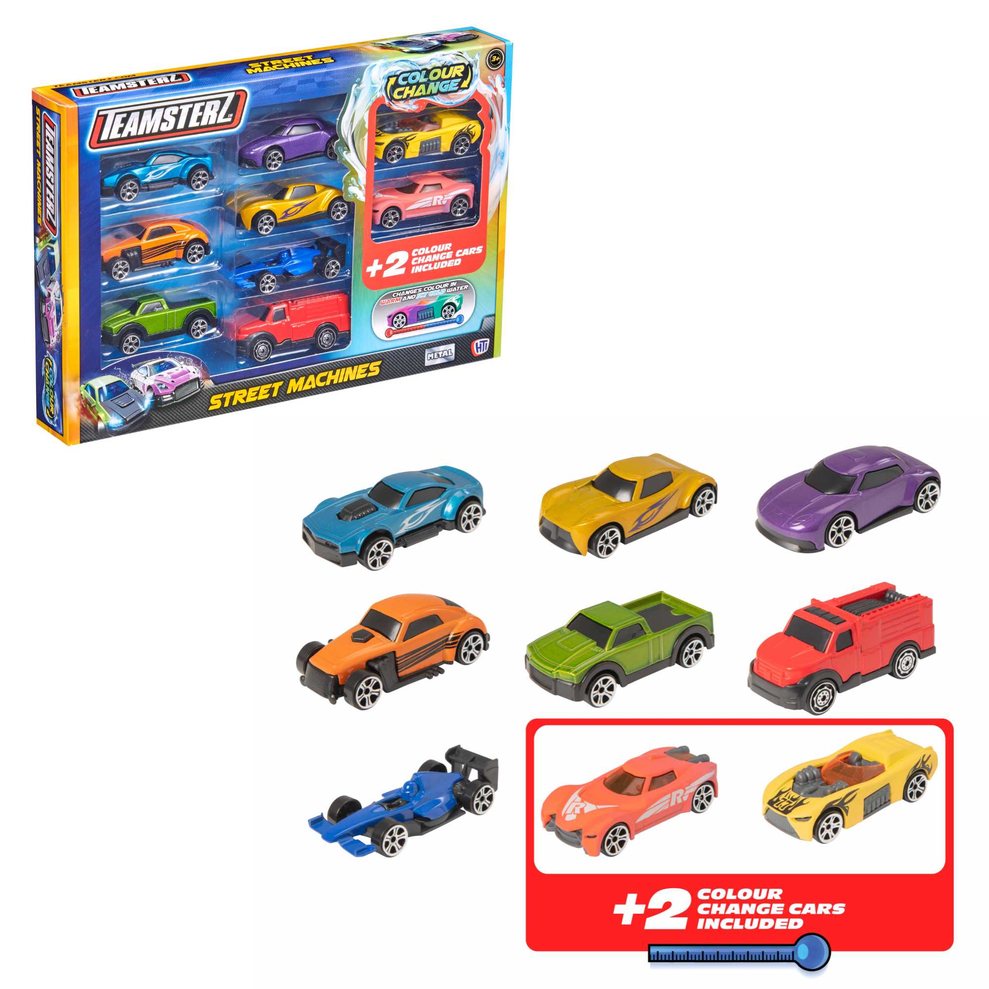 Teamsterz Racing Cars  - With 2 Colour Changing Cars Cars & Transporters