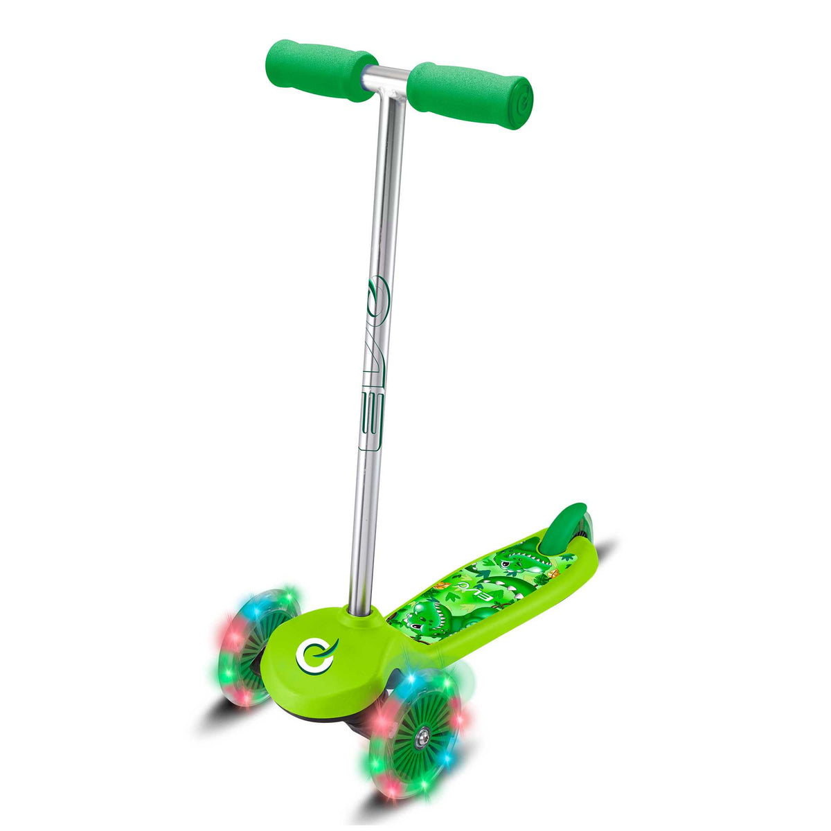 EVO Light Up Move N Groove Scooter for Ages 2 and Up with Lean-to-Steer System and LED Wheels, perfect for young children’s outdoor adventures.