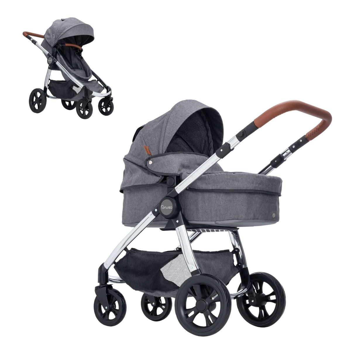 Celuna Premium Vogue Dolls Pram - versatile doll stroller with 2 pram modes for ultimate playtime fun, stylish and durable design