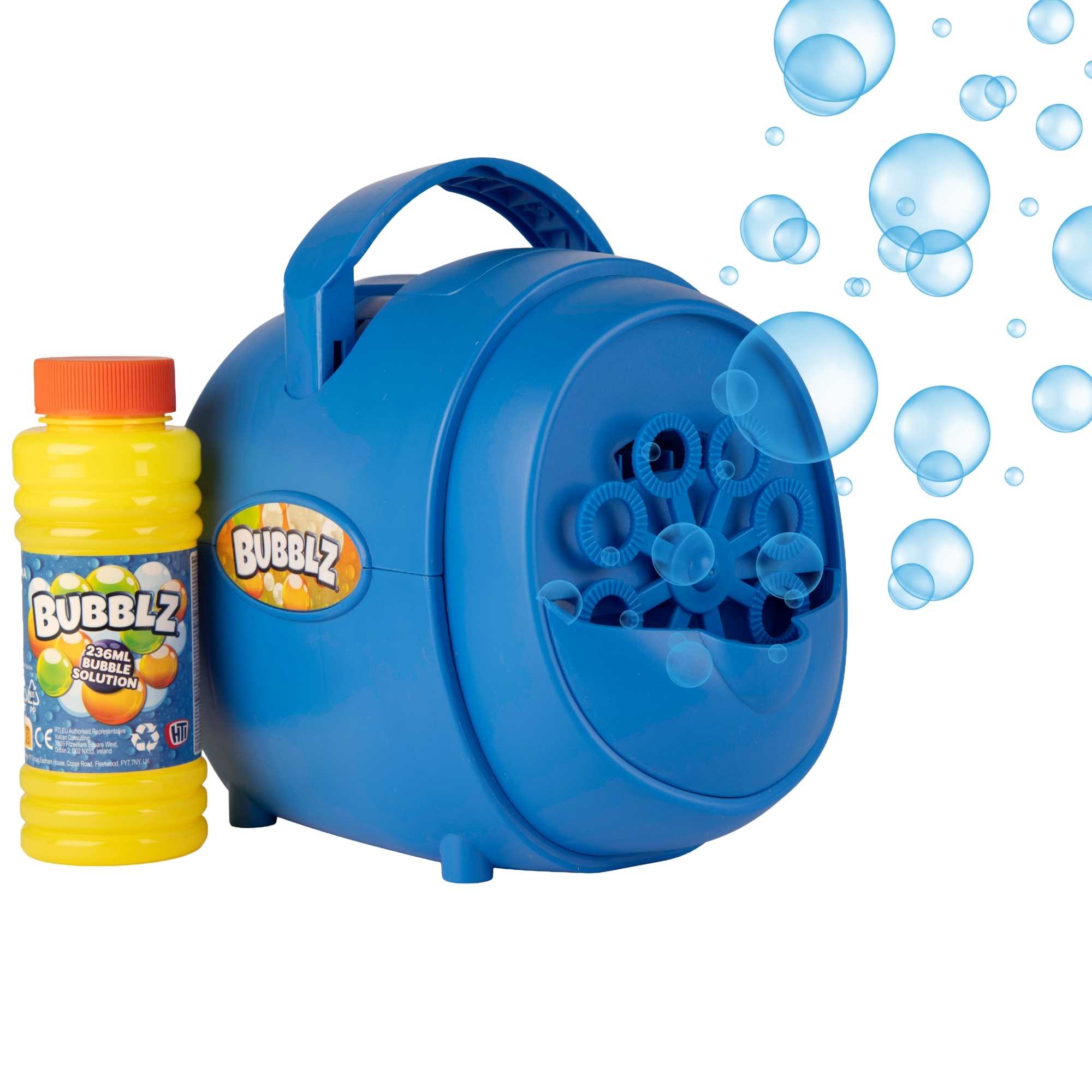 Mega Bubble Flurry Party Machine – High Output Bubble Maker for Kids with 236ml Bubble Solution, USB Charger, Retractable Carry Handle, and Portable USB-Powered Design for Outdoor Play