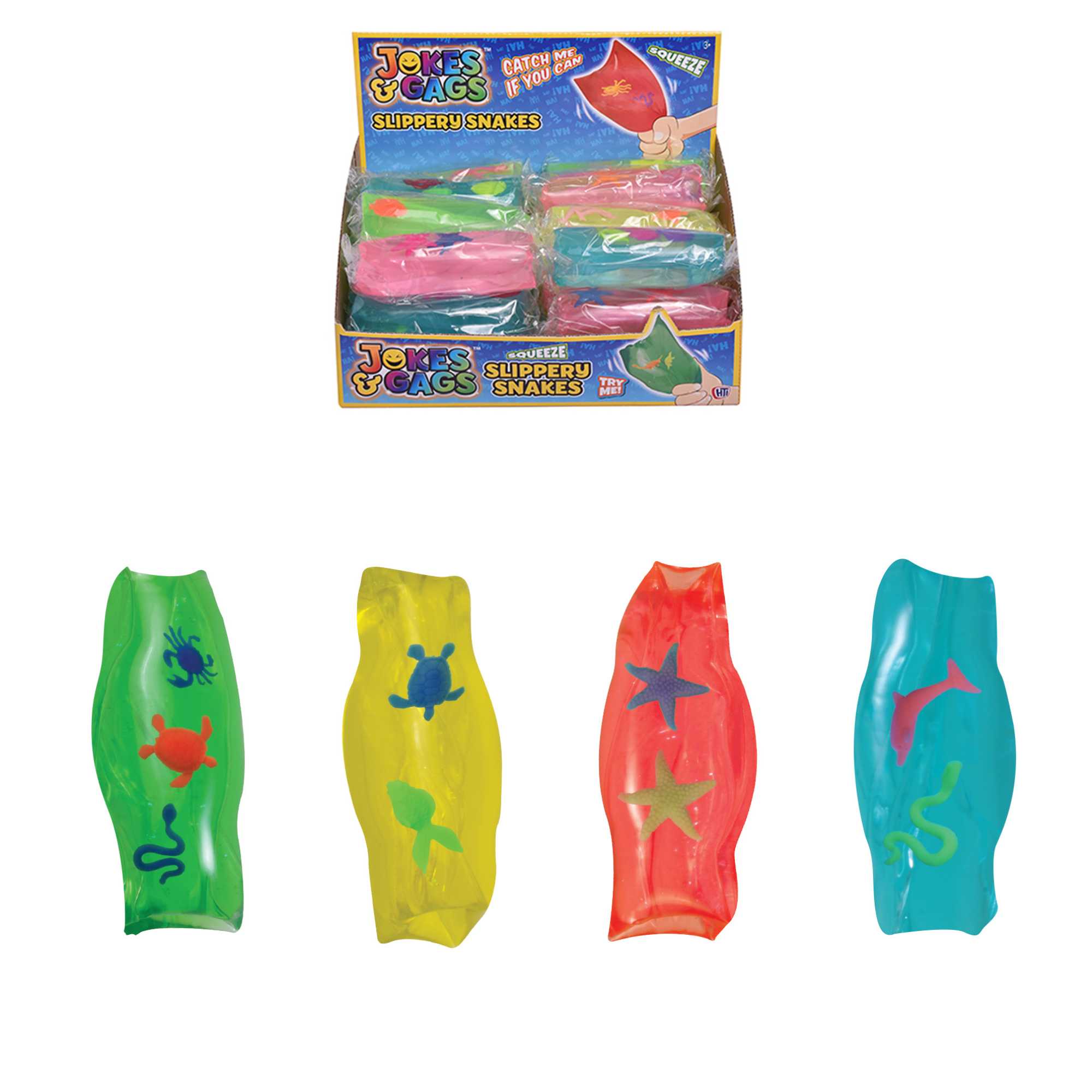 Slippery Snakes Fidget Toys - 4 Pack Assorted Colours Sensory Toys