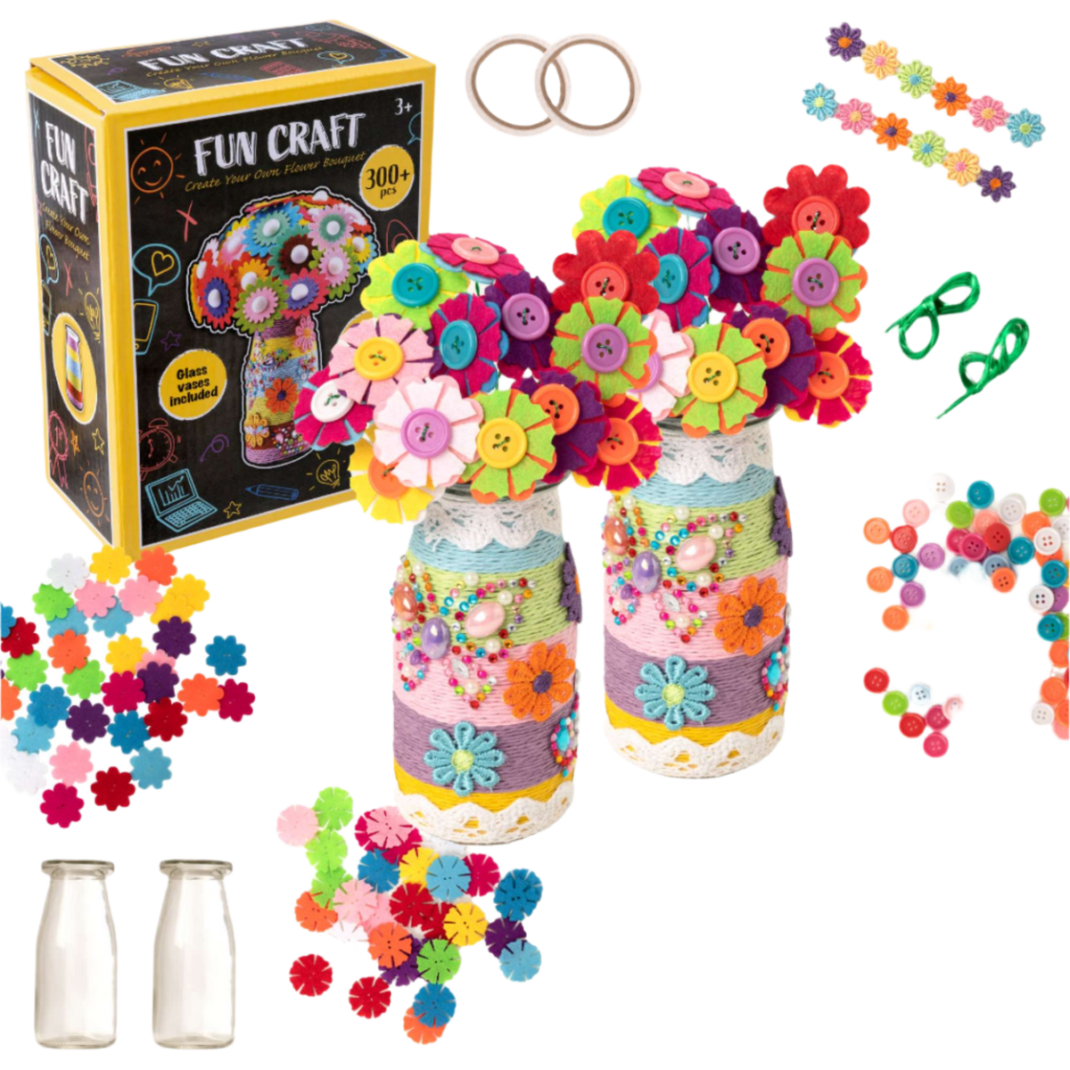 Fun Craft Make Your Own Flower Bouquet - 300+ Pieces