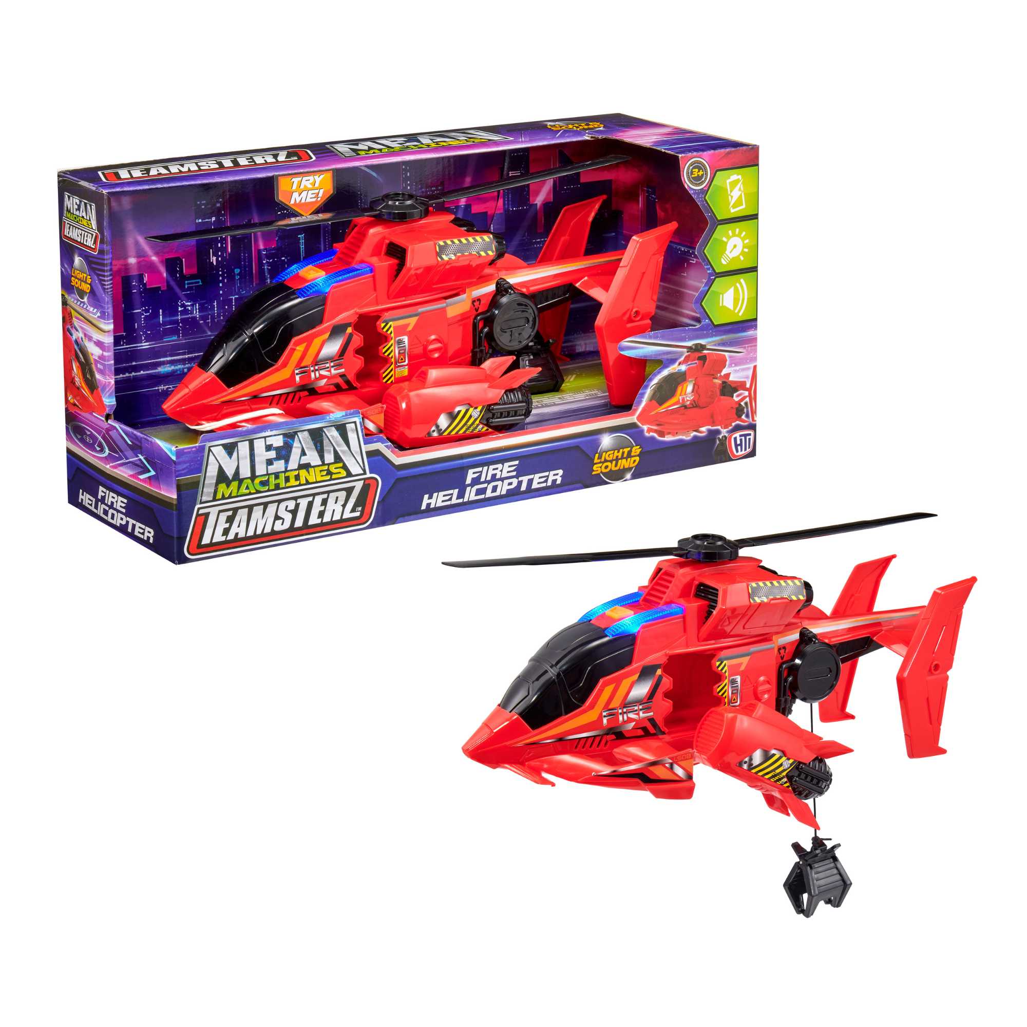 Teamsterz Mean Machine Lights & Sounds Fire Rescue Helicopter Helicopters & Planes