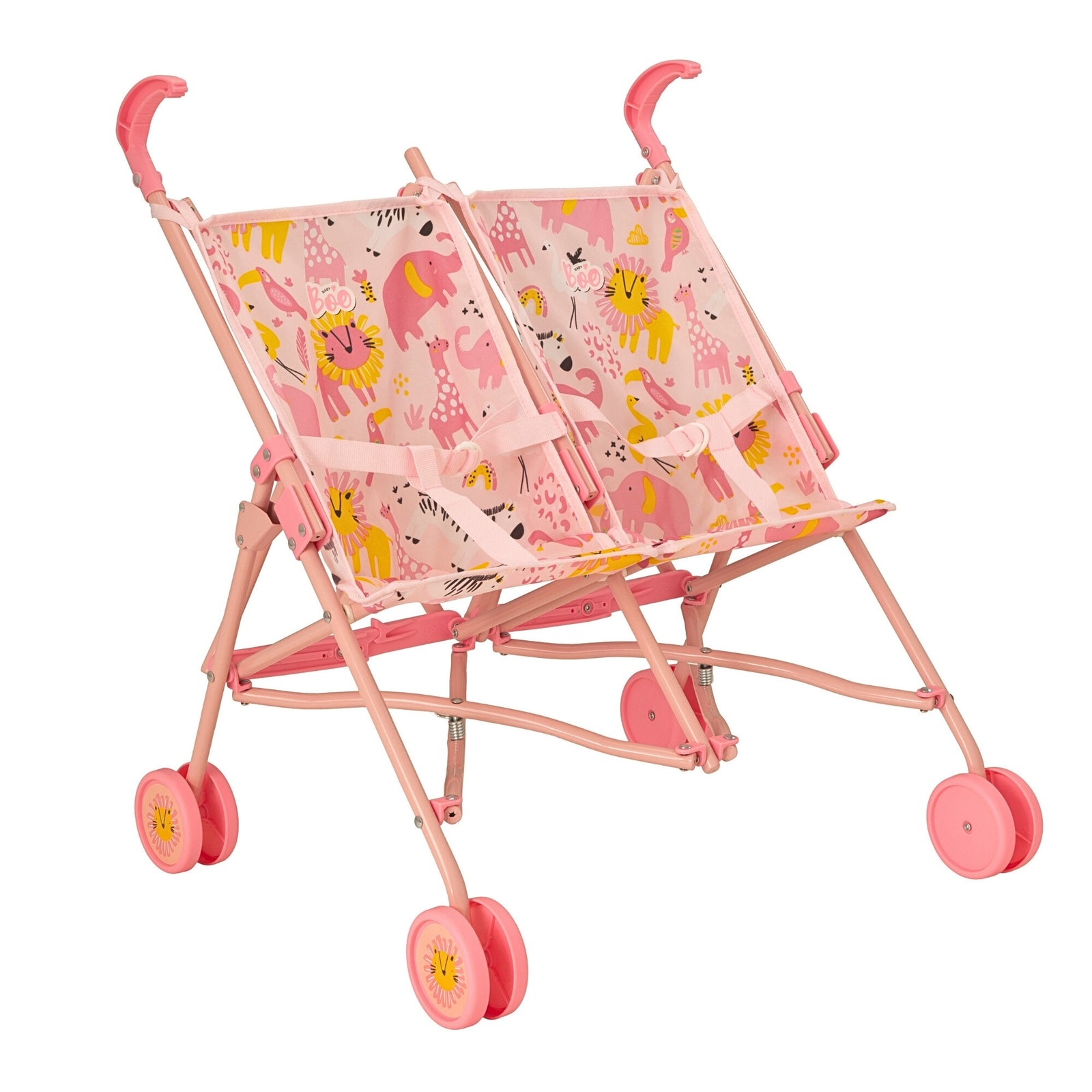 BabyBoo Twin Dolls Stroller - Pink Jungle