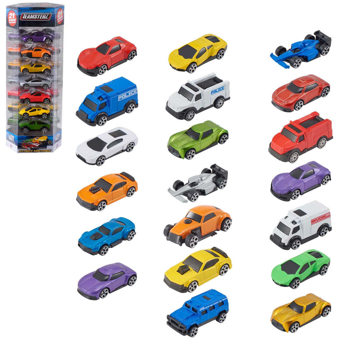 Teamsterz Metro City 5 Level Tower Garage + Street Machine 20 Toy Car Multipack Bundle