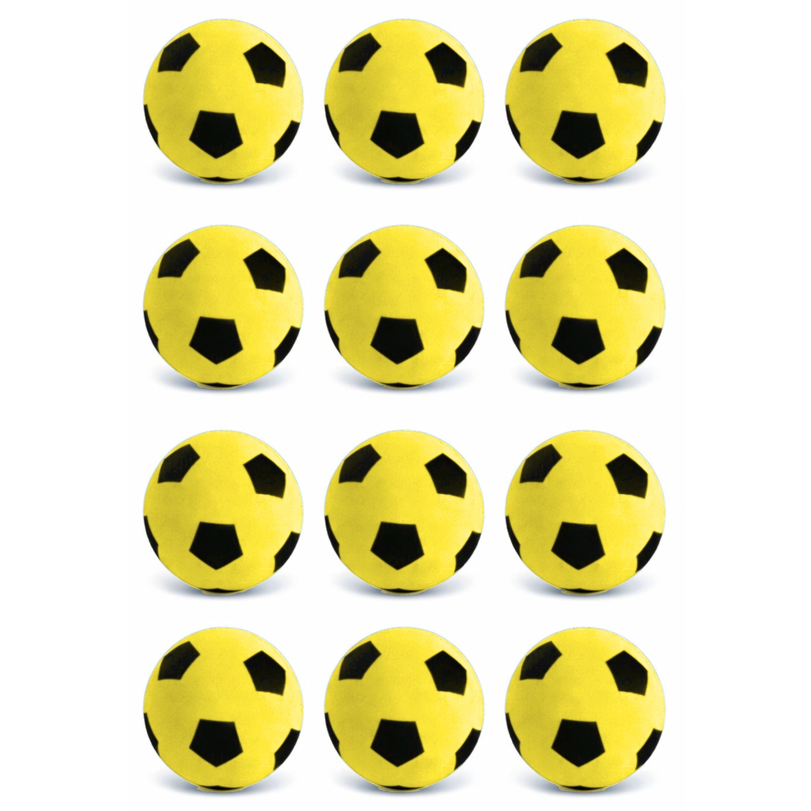 Foam Football Pack Of 12 - Yellow