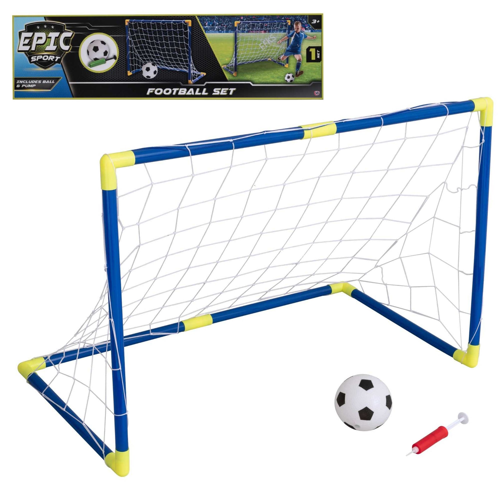Epic Sport 90CM Football Net Set - Includes Football & Ball Pump