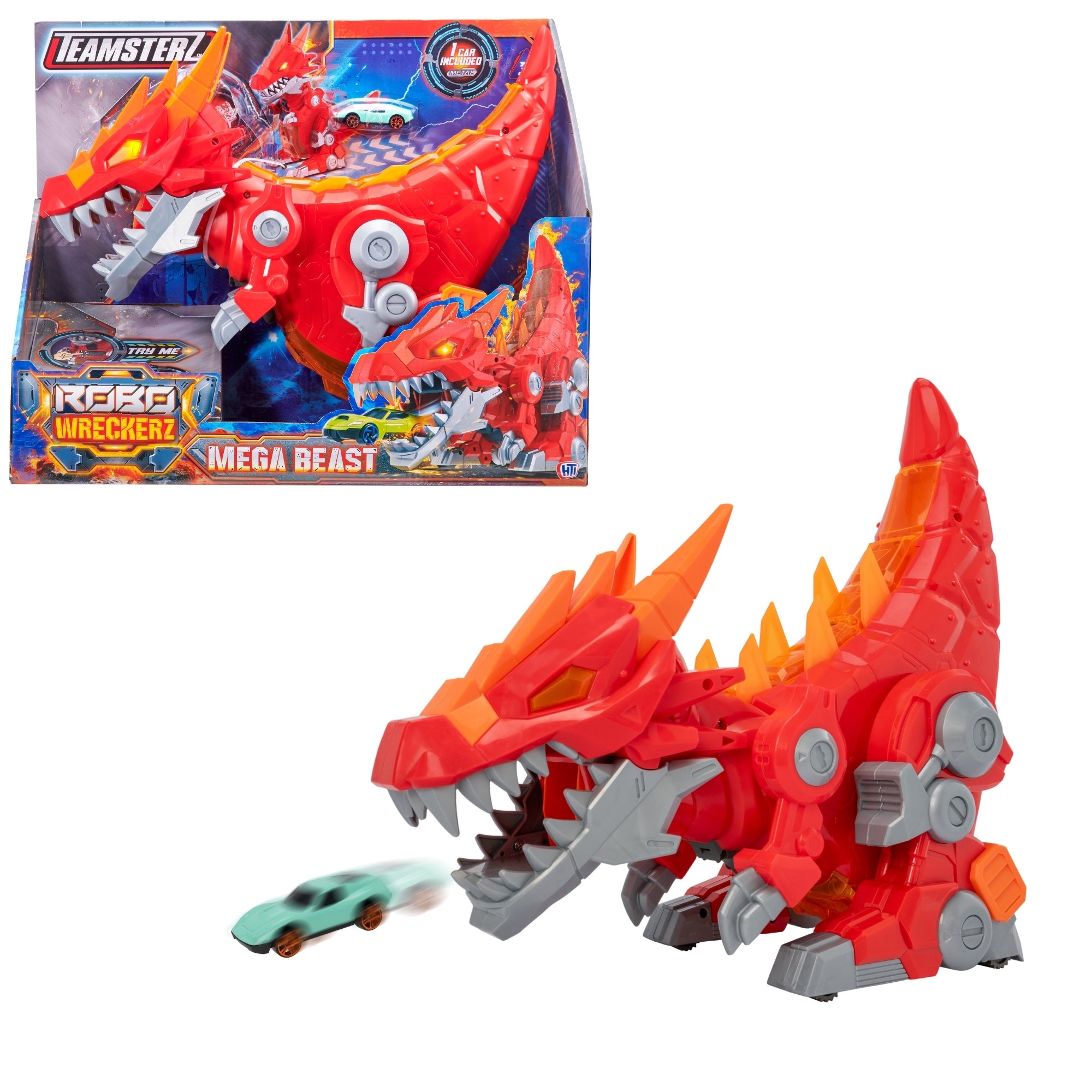 Teamsterz Robo Wreckers Mega Beast Playset - Includes Die-Cast Car Cars & Transporters