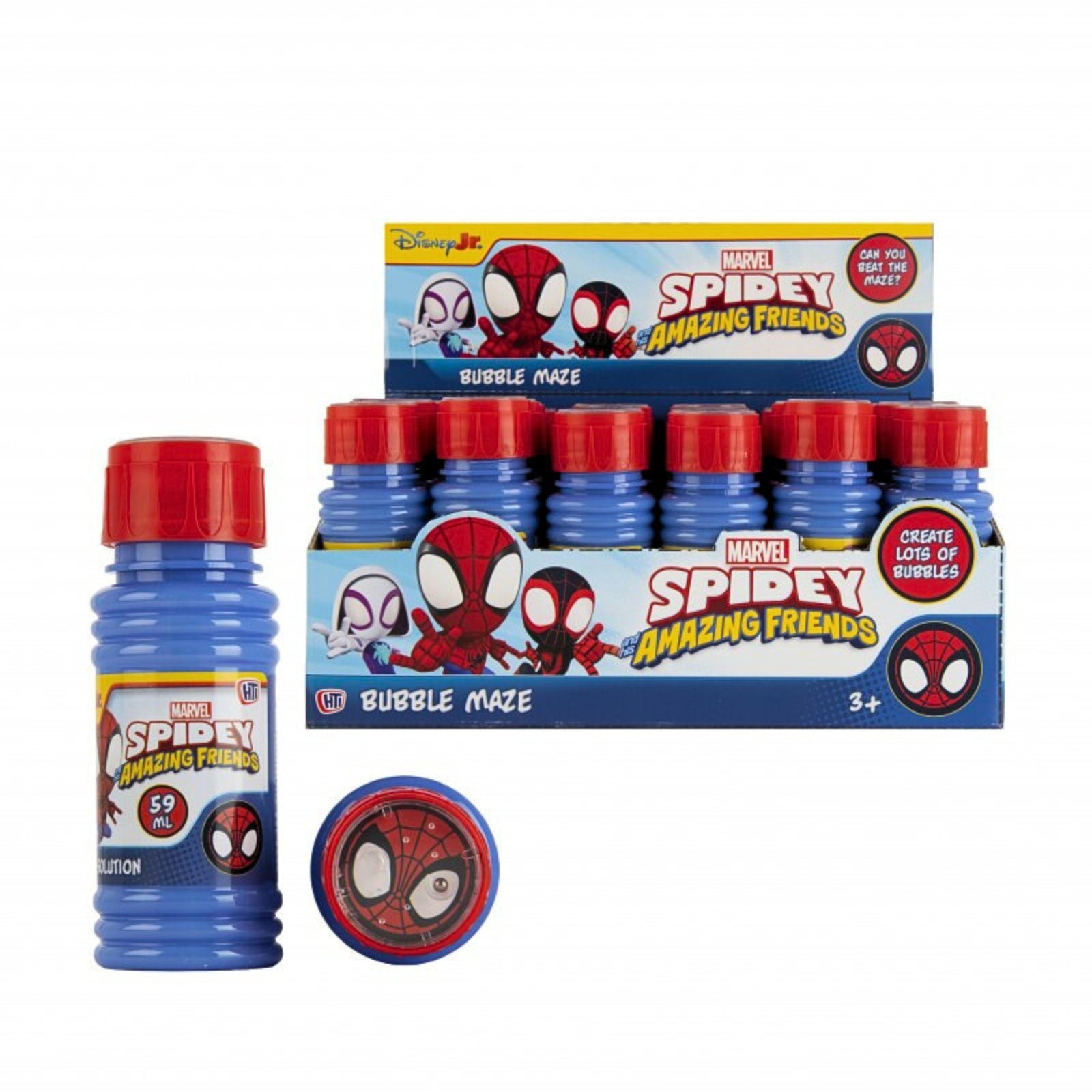 Spidey Bubble Maze - 24 Pack Bubble Solution, Wands & Game