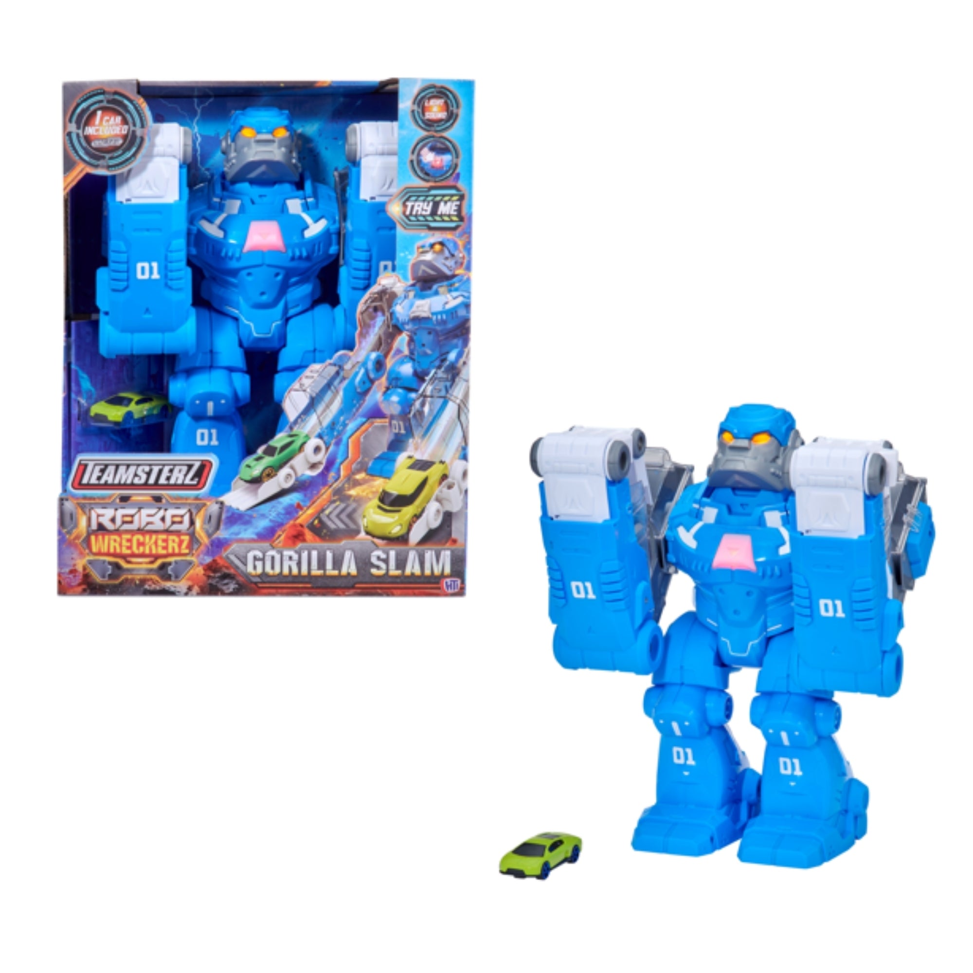 Teamsterz Robo Wreckers Gorilla Slam Playset - Includes Die-Cast Car Cars & Transporters