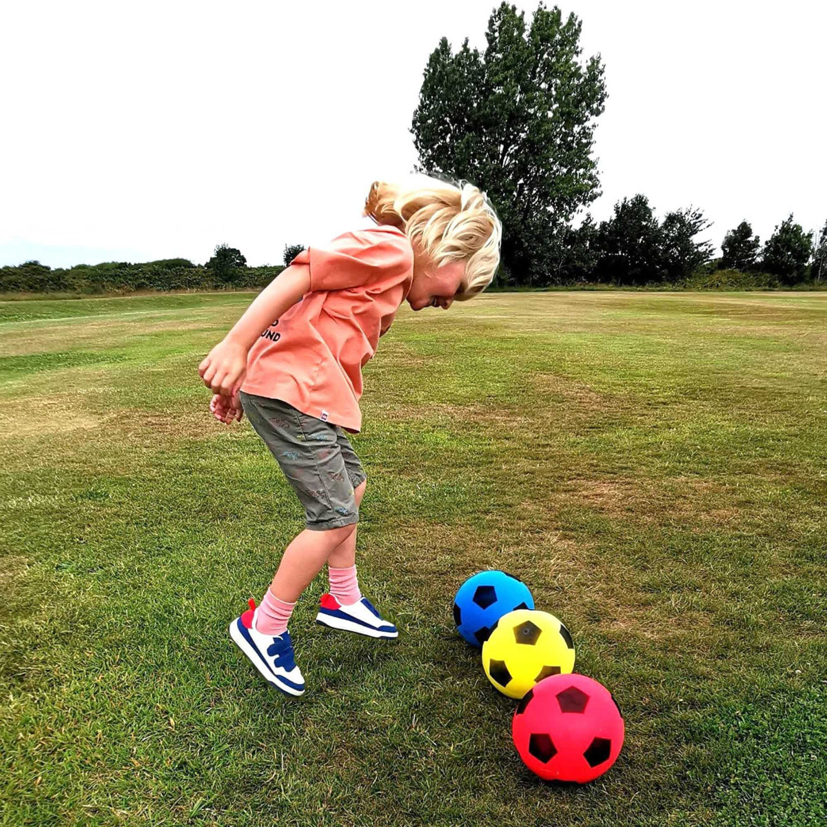 Foam Footballs | Pack of 3 | Blue, Yellow, Red Footballs