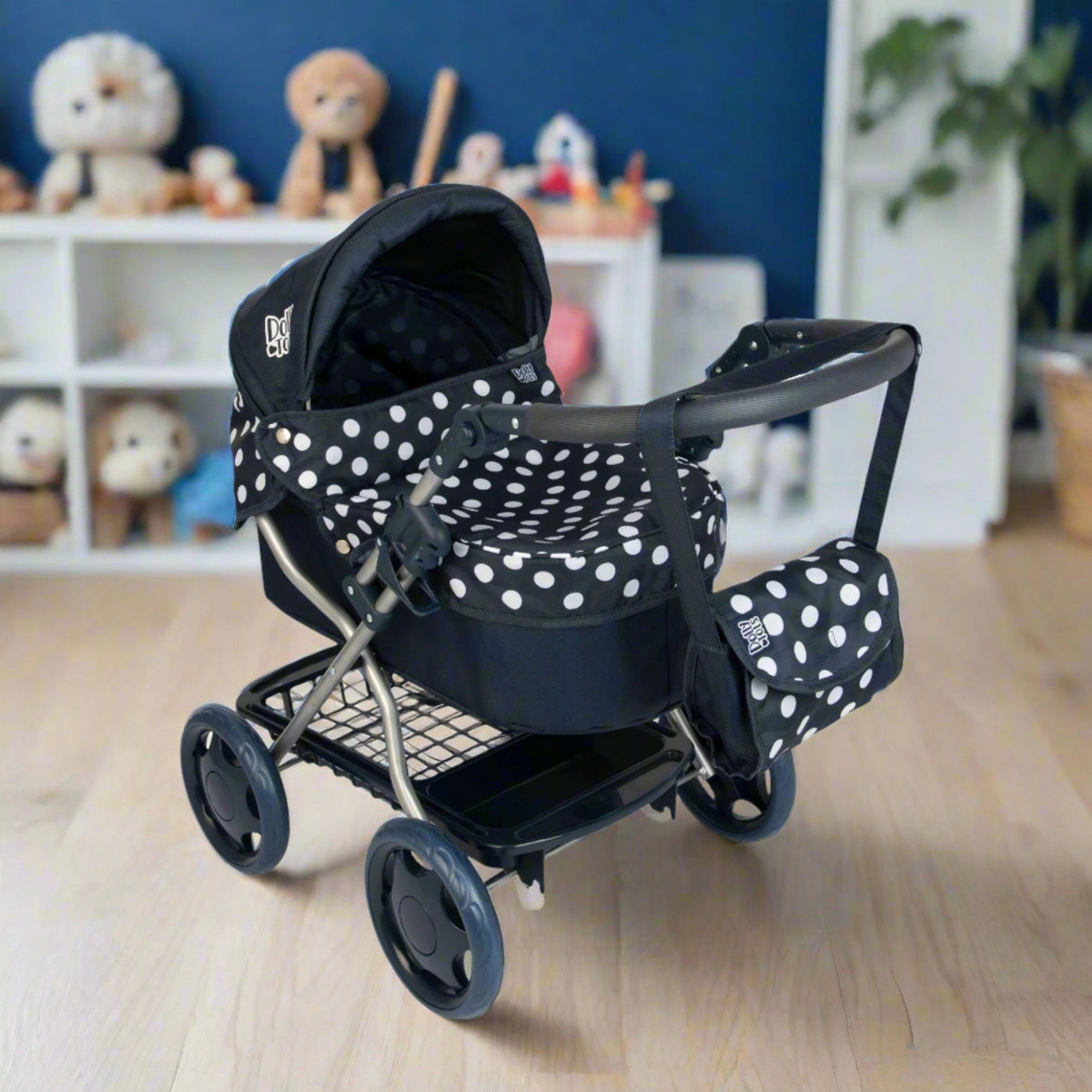 Dolly Tots Cherish Dolls Pram - Navy