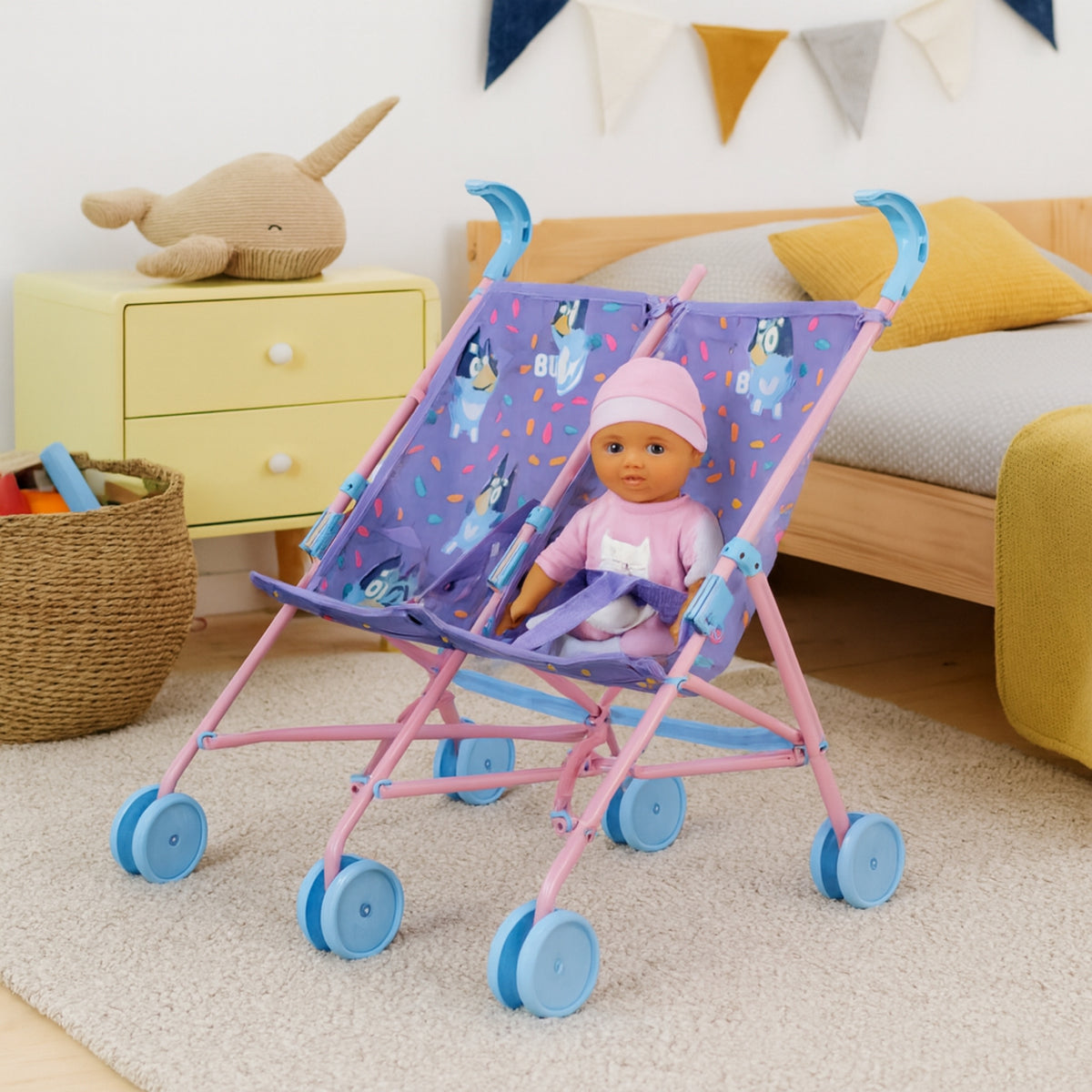 Bluey Twin Dolls Buddy Buggy Prams