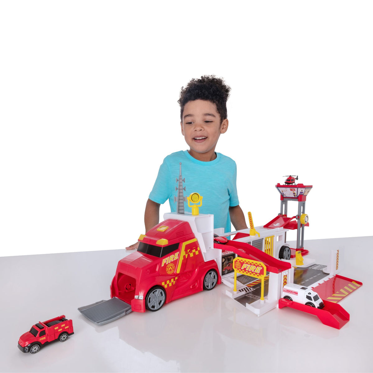 Teamsterz Emergency City Fire Command Play Set | Includes 3 Die Cast Cars