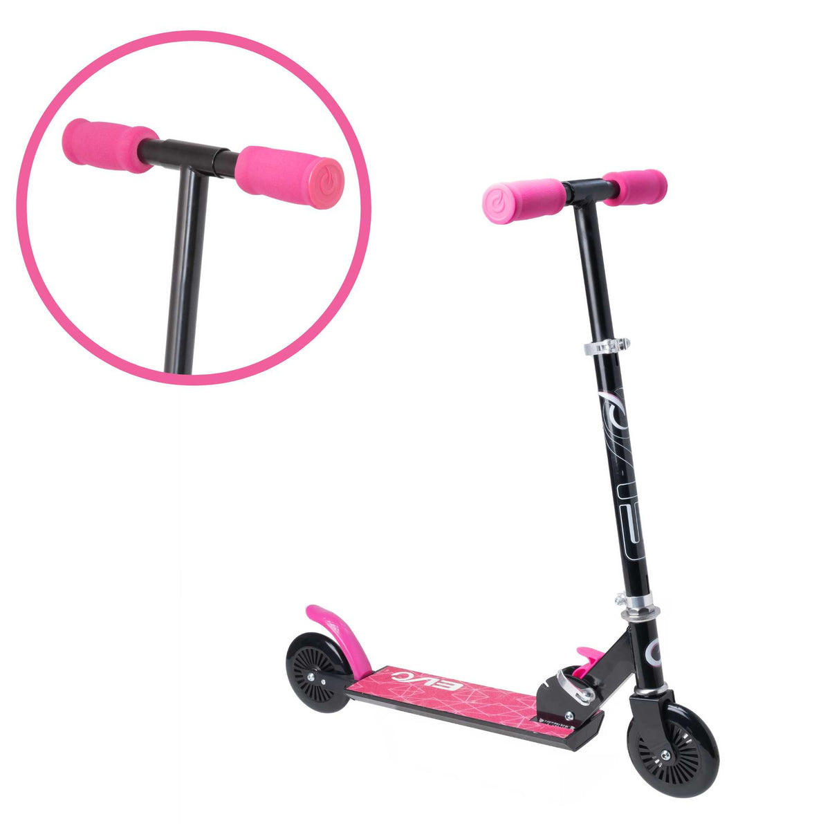 EVO Children&#39;s Inline Scooter for Kids Ages 5 and Up with Adjustable Handlebar, perfect for enhancing motor skills and outdoor fun.