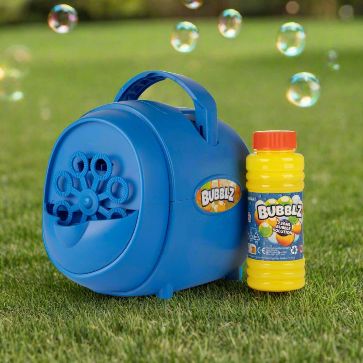 Mega Bubble Flurry Party Machine – High Output Bubble Maker for Kids with 236ml Bubble Solution, USB Charger, Retractable Carry Handle, and Portable USB-Powered Design for Outdoor Play