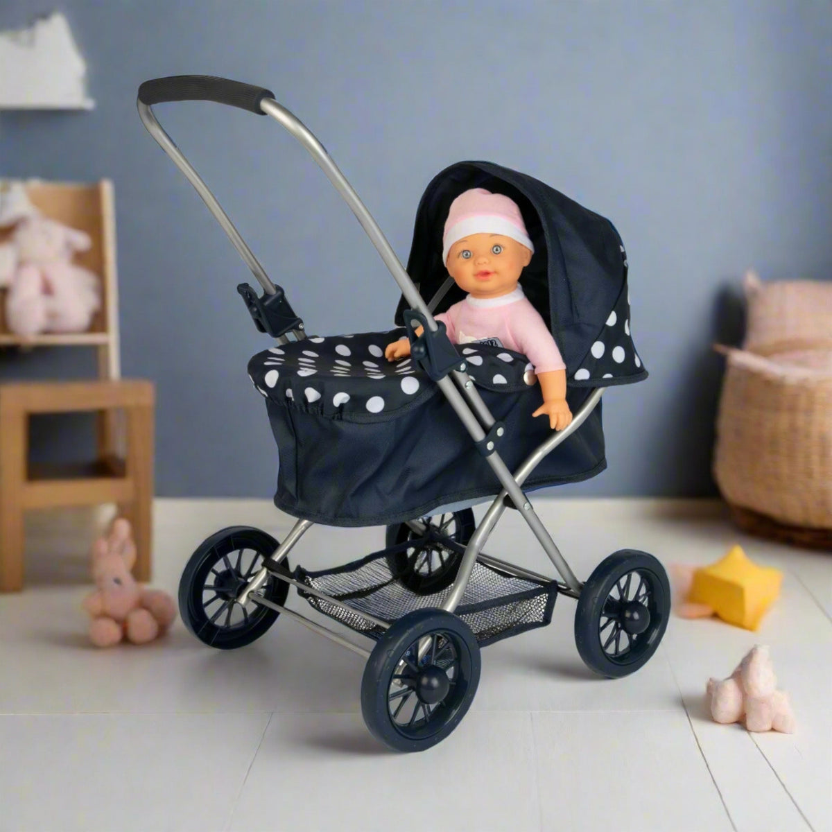 Dolly Tots Cutie Dolls Pram - Navy