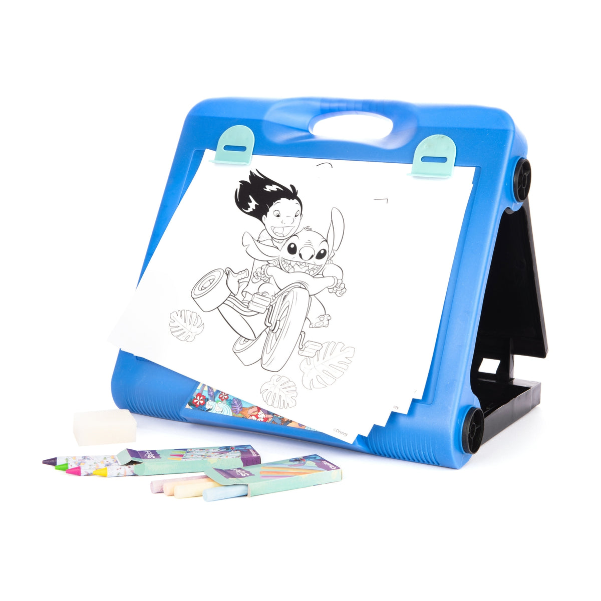 Disney Stitch Art Easel - Chalkboard, Crayons & Chalks Included