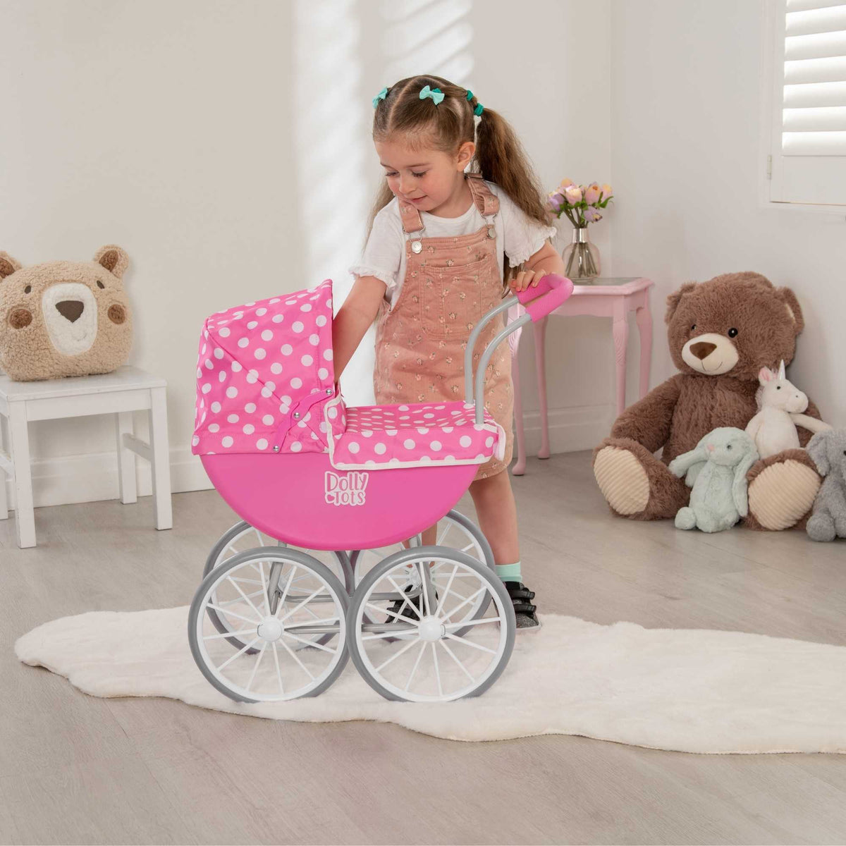 Dolly Tots My First Carriage Dolls Pram - Charming and Durable Toy Pram for Dolls, Perfect for Young Children