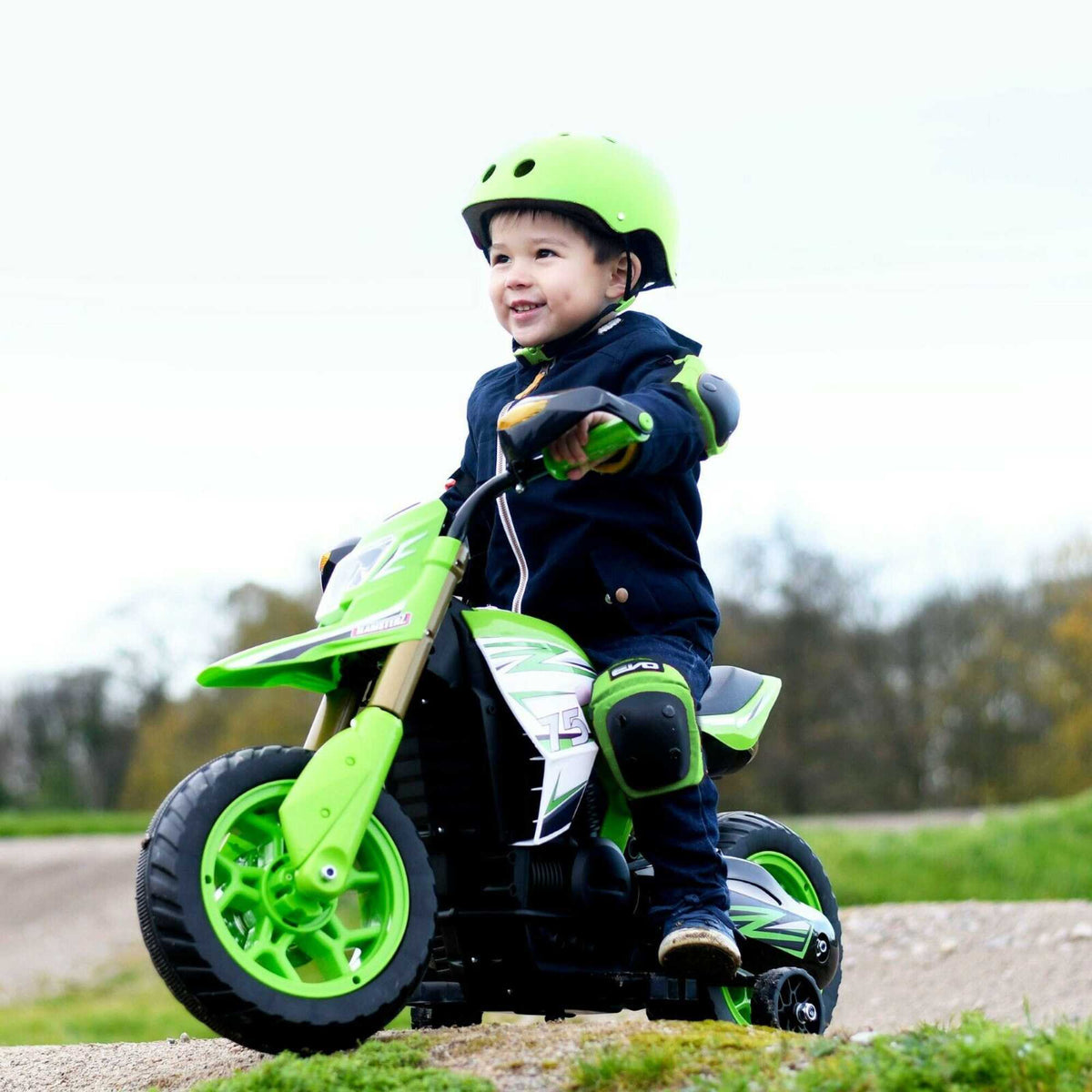 Evo 6V Kids Electric Ride On | Green Motorbike