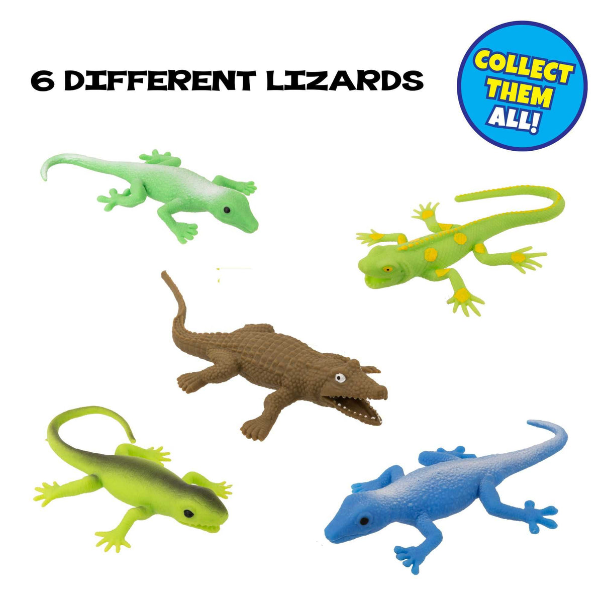Creepsterz Stretchy Lizards Assorted Fidget Toys - 24 Pack Toy Playsets