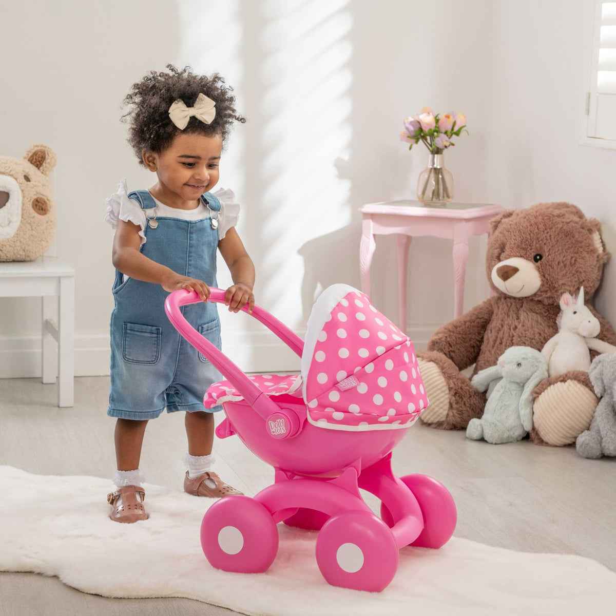 Dolly Tots My First 4 in 1 Dolls Pram - Multi-Functional Toy Pram, Stroller, Carrycot, and Seat for Dolls