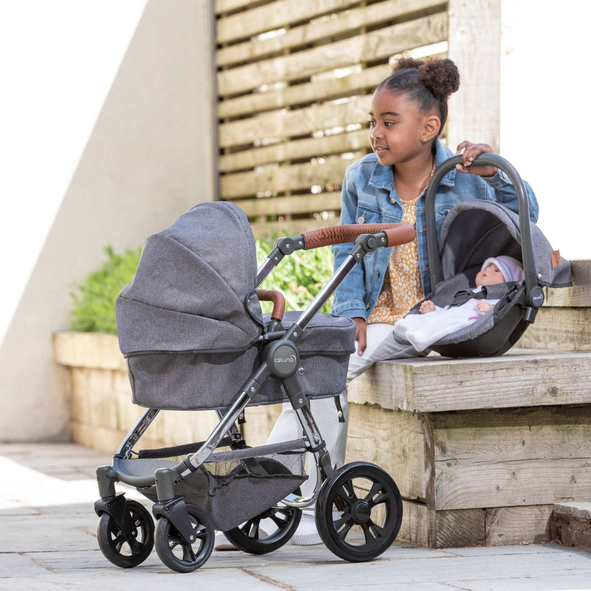 Celuna Premium Dolls Travel System - versatile doll stroller with 4 pram modes for comprehensive playtime options, stylish and sturdy design