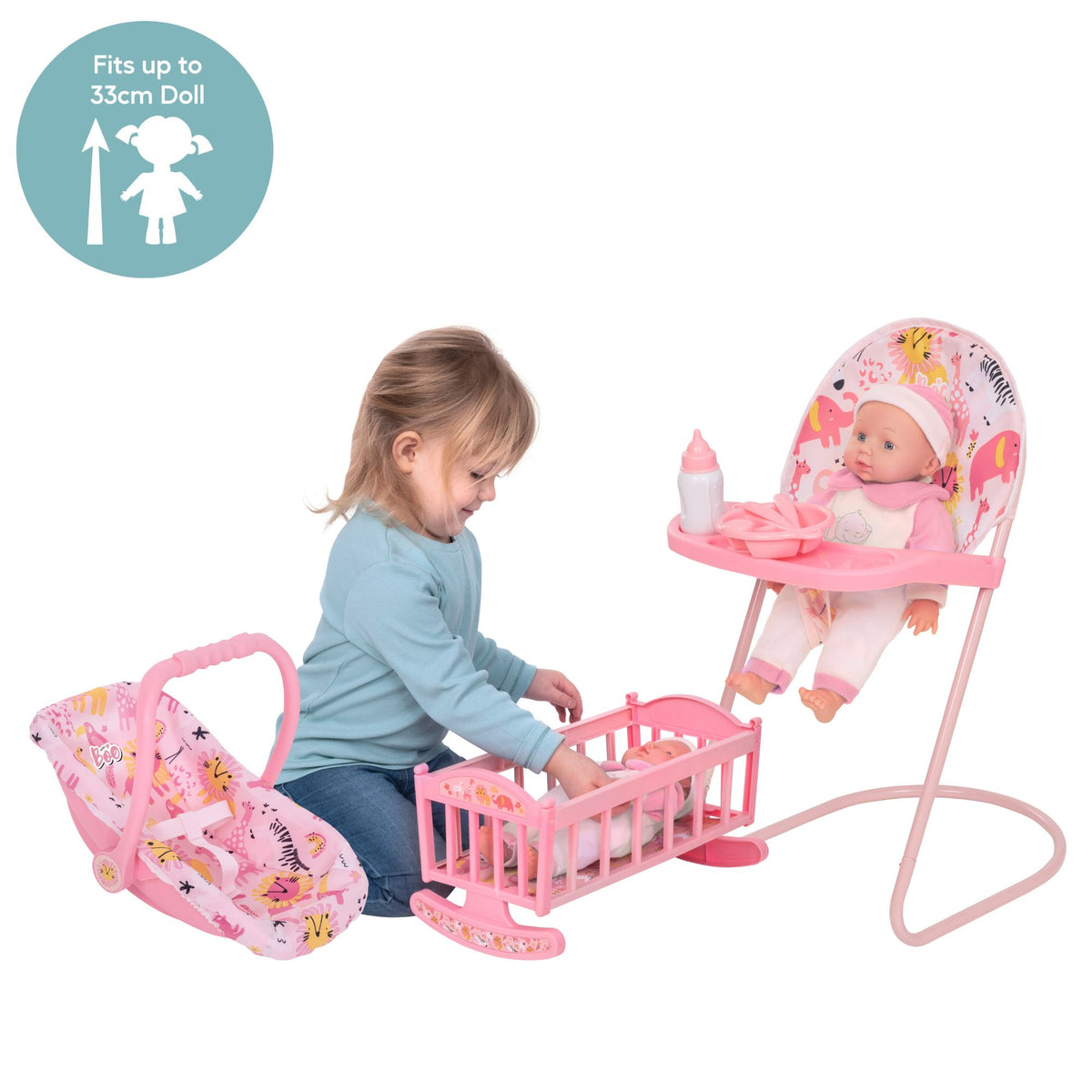 BabyBoo Dolls Nursery Playset - 7 Piece Toy Playset featuring a complete nursery setup for dolls, ideal for imaginative and nurturing play for children.