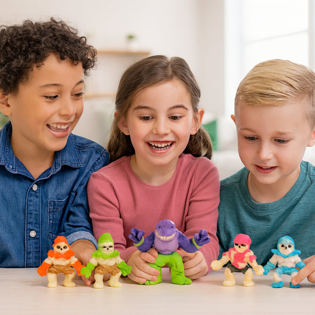 Stretcherz Play Case With 5 Stretchy Figures - Skull Sensory Toys