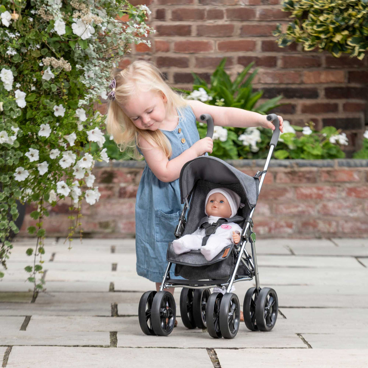 Celuna Premium Junior Dolls Stroller - Grey Pushchairs