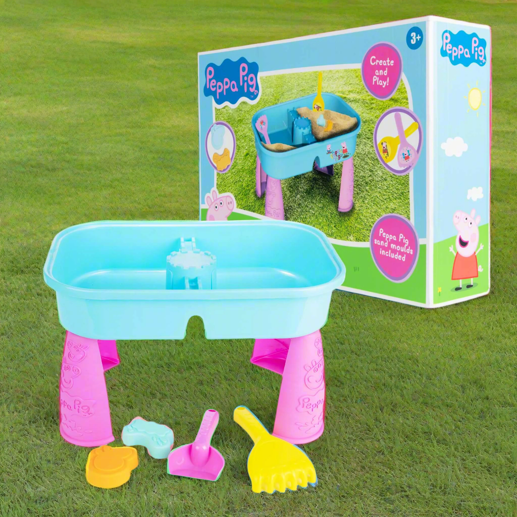 Peppa Pig Sand &amp; Water Table - Includes Spade, Rake &amp; Sand Moulds