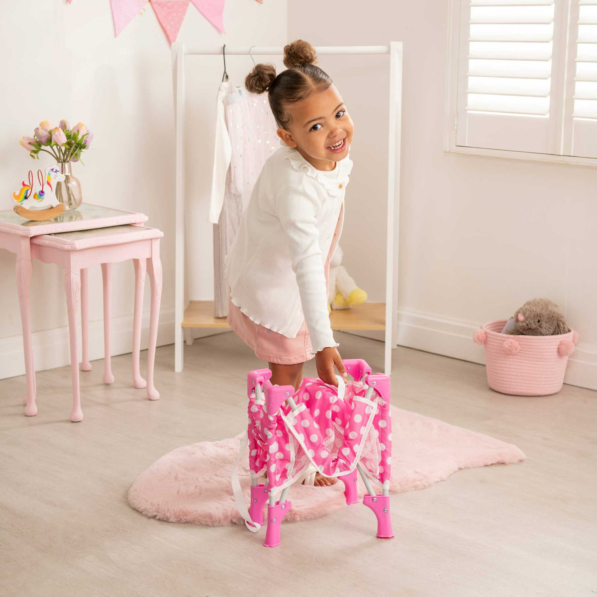 Dolly Tots Travel Dolls Cot - Portable and Compact Toy Cot for Dolls, Perfect for Travel and Playtime