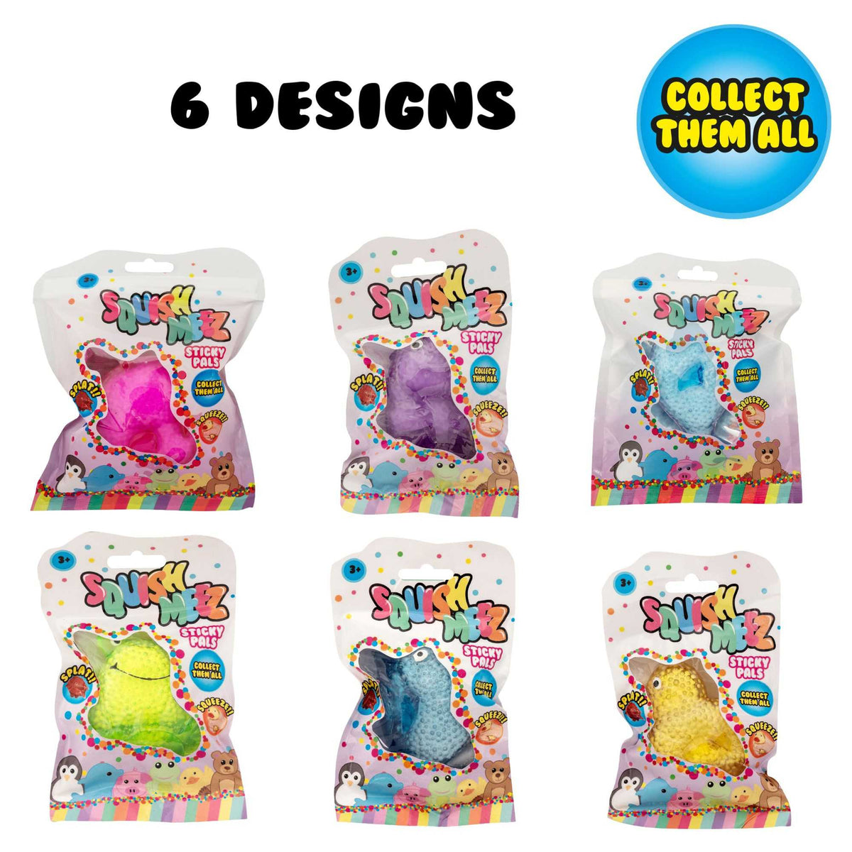 Squish-Meez Sticky Pals 12 Pack Fidget Toys Toy Playsets