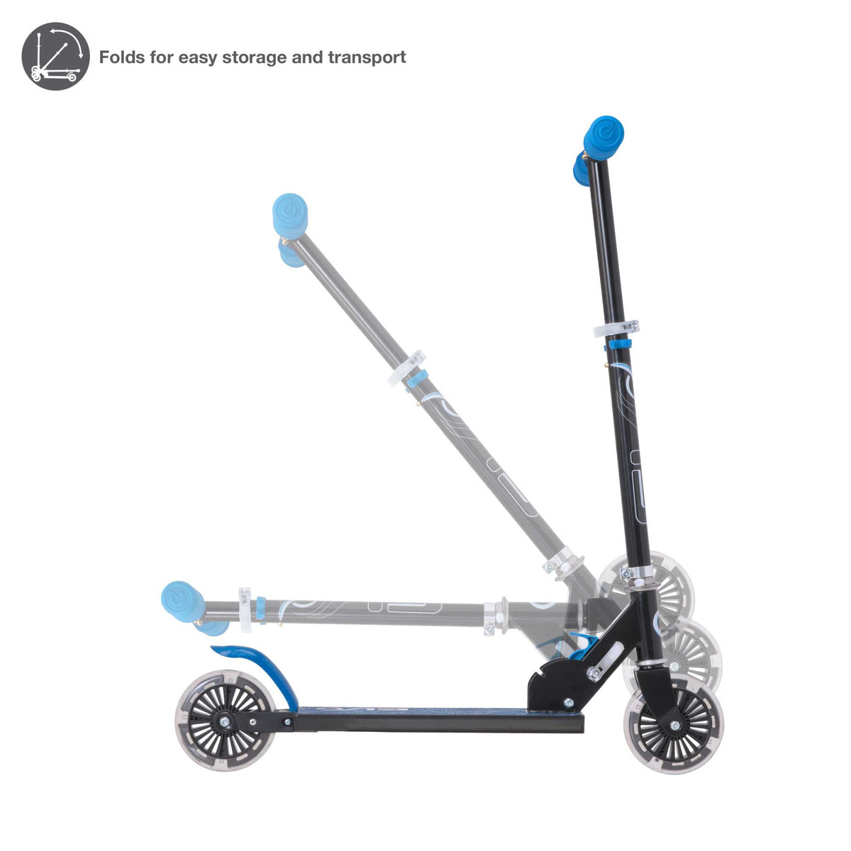 EVO Children&#39;s Light Up Inline Scooter for Kids Ages 5 and Up with LED Wheels and Adjustable Handlebar, perfect for enhancing motor skills and outdoor fun.