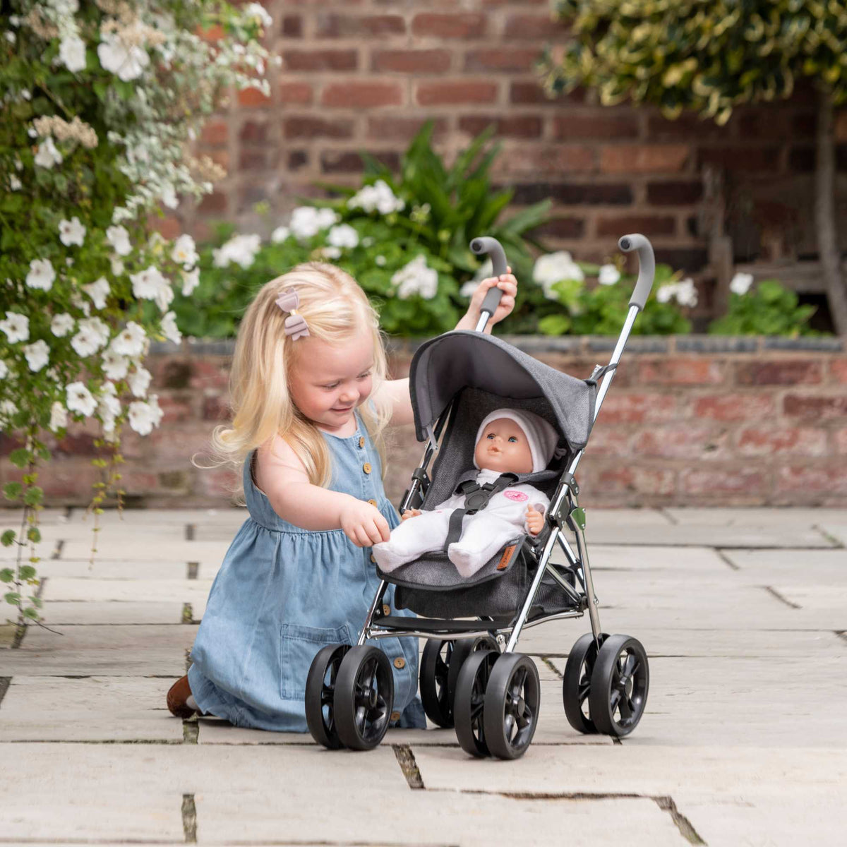 Celuna Premium Junior Dolls Stroller - Grey Pushchairs