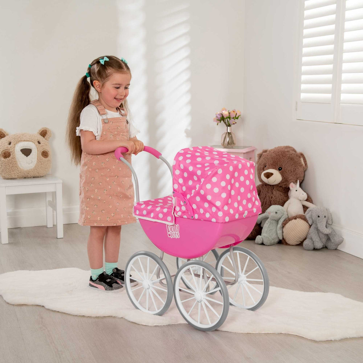 Dolly Tots My First Carriage Dolls Pram - Charming and Durable Toy Pram for Dolls, Perfect for Young Children