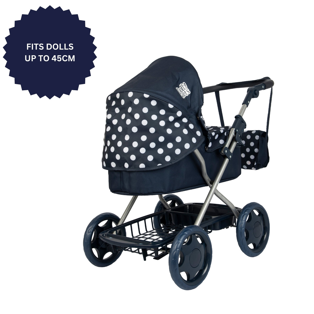 Dolly Tots Cherish Dolls Pram - Navy