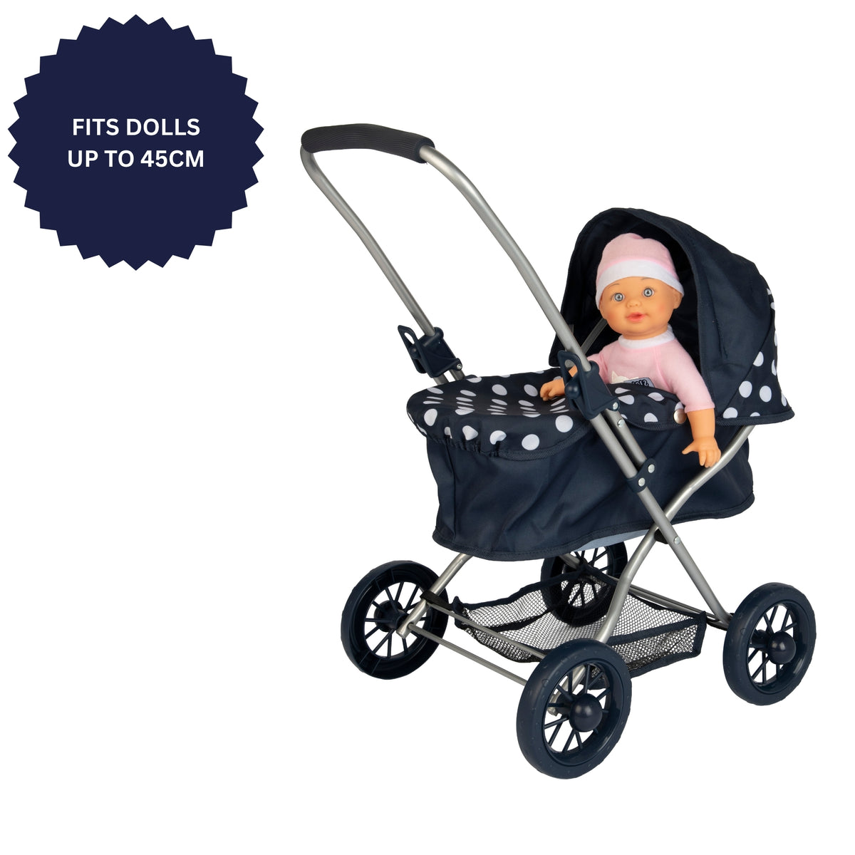 Dolly Tots Cutie Dolls Pram - Navy