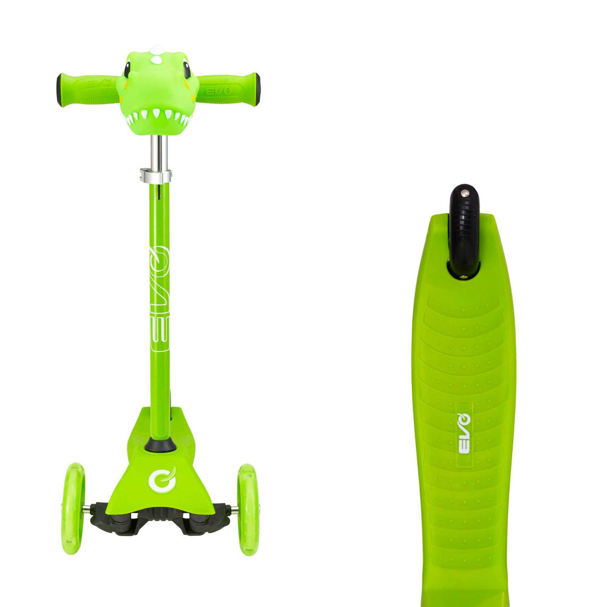 EVO Mini Cruiser Scooter , featuring a stable light up three-wheel design, adjustable handlebars, and lightweight, durable construction, perfect for young children’s outdoor adventures.