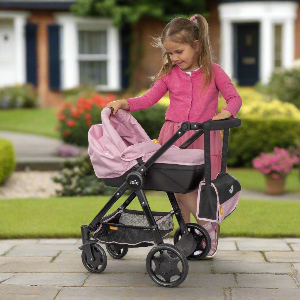 Joie Mytrax Dolls Pram - Pink &amp; Black