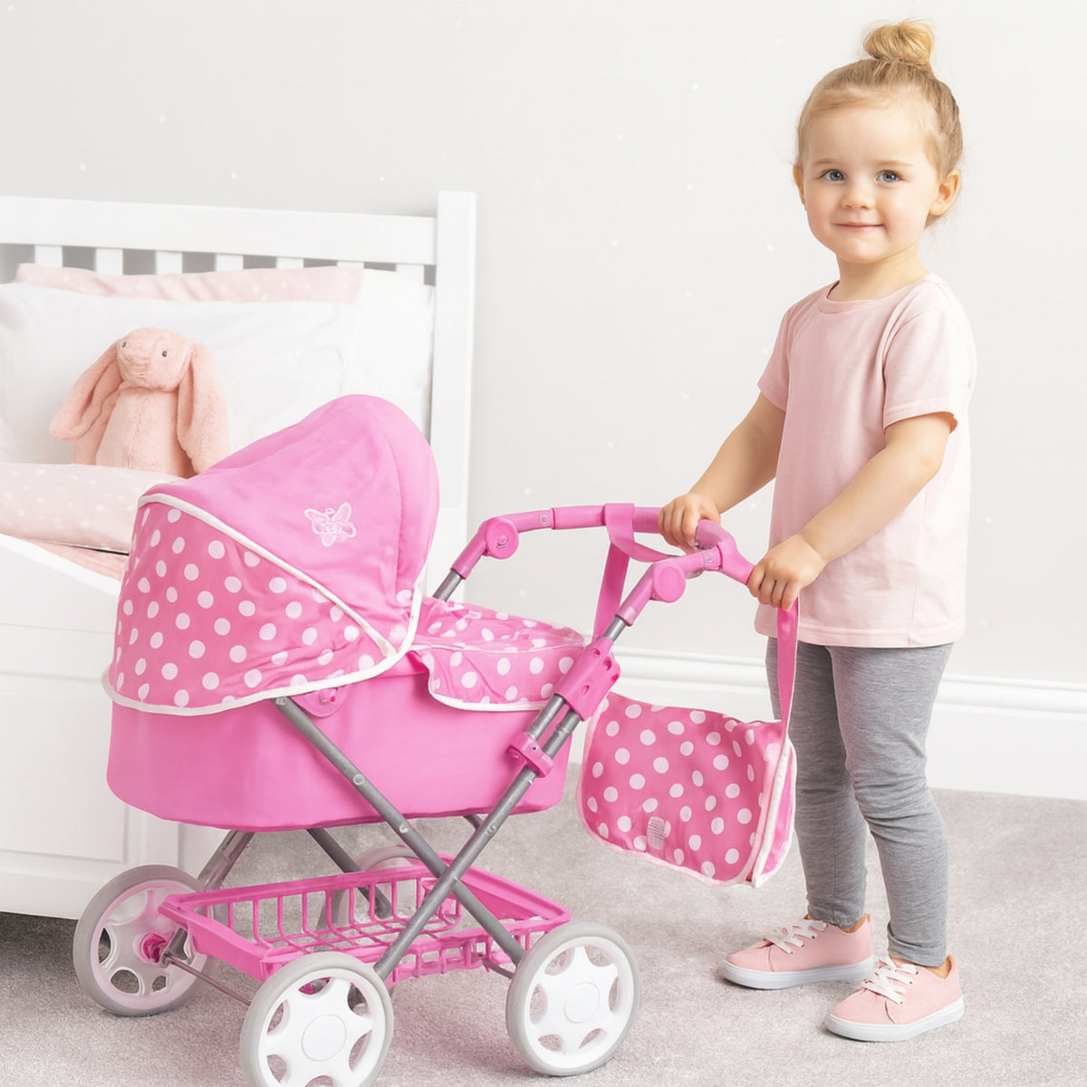 Dolly Tots Cherish Pram - Pink