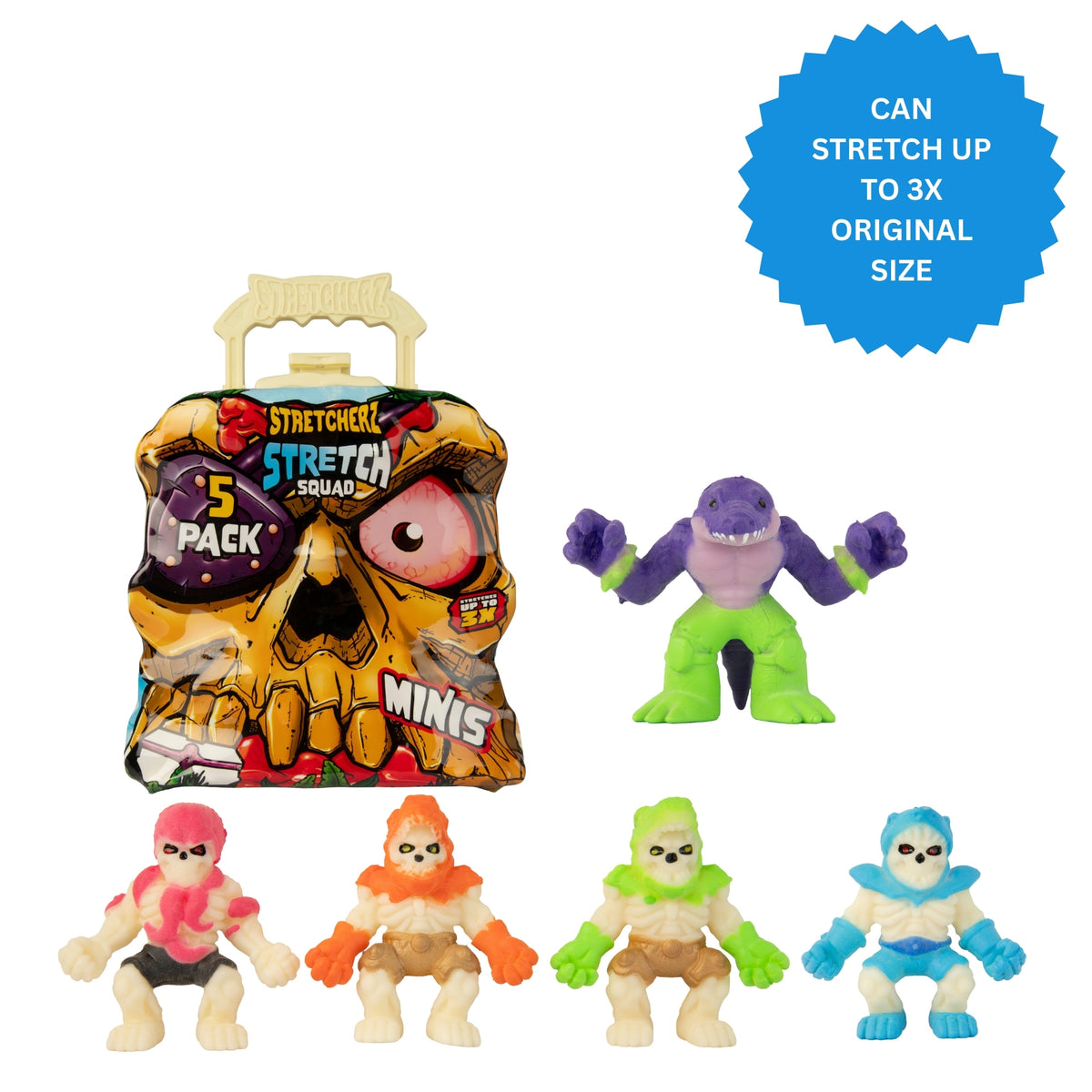 Stretcherz Play Case With 5 Stretchy Figures - Skull Sensory Toys