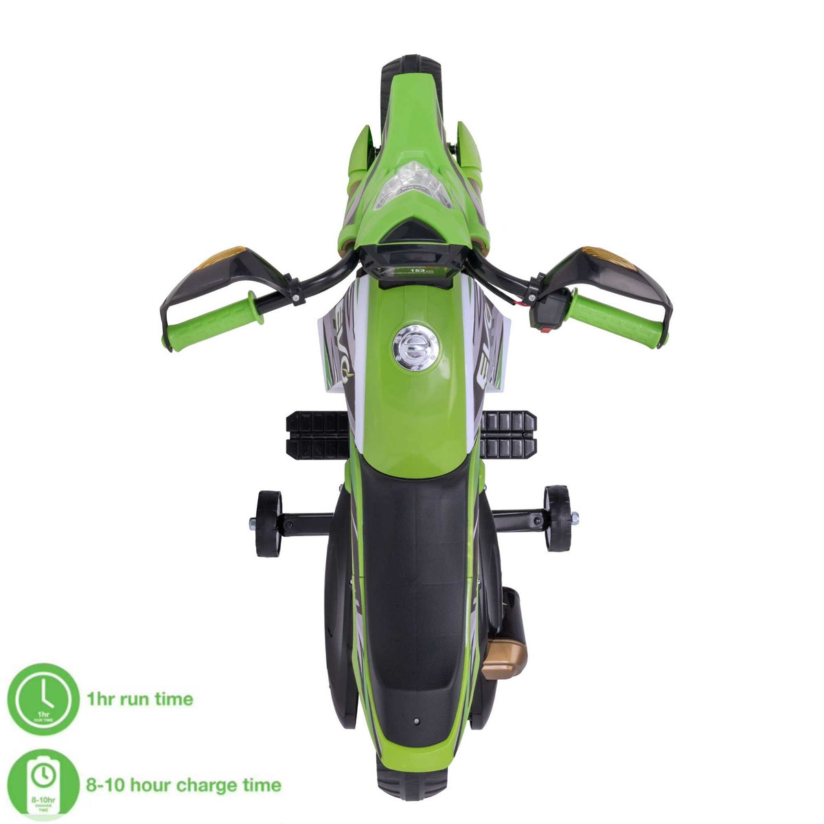 EVO 6v Kids Electric Ride-On Venom Rally Bike Green