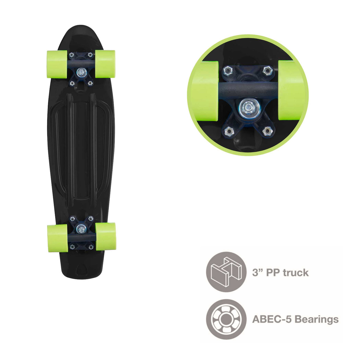 EVO 22&quot; Light Up Penny Board - Black