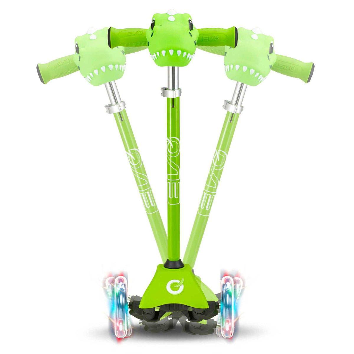 EVO Mini Cruiser Scooter , featuring a stable light up three-wheel design, adjustable handlebars, and lightweight, durable construction, perfect for young children’s outdoor adventures.