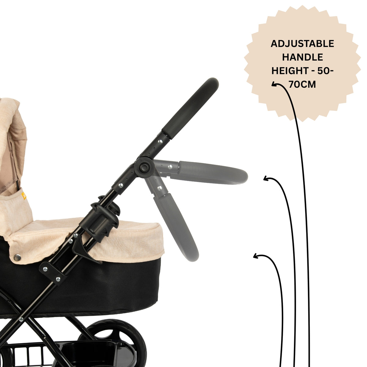 Joie Cherish Dolls Pram - Stone &amp; Black Prams